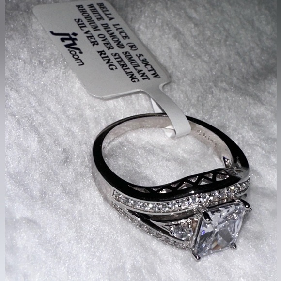 5.3 ct lab diamond ring engagement style sterling silver - Picture 3 of 4